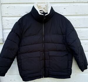 Universal Thread Puffer Coat Black Sherpa Quilted Womens XXL Gorpcore Winter